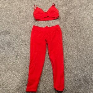 Red 2 pc workout outfit size Large?
